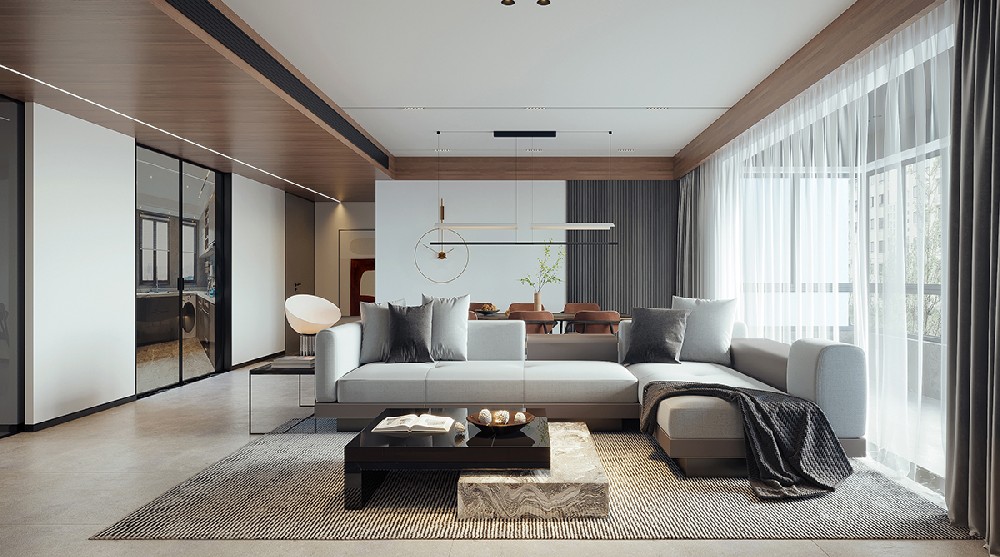 现代轻奢简约干净温馨室内设计方案效果图