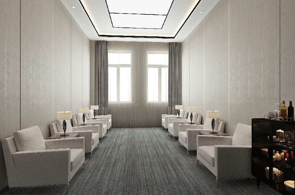 公司洽谈室会议室接待室全景效果图方案